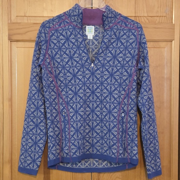 Title Nine Half Zip Pullover Merino Wool blend Sweater Purple size M - Picture 2 of 13